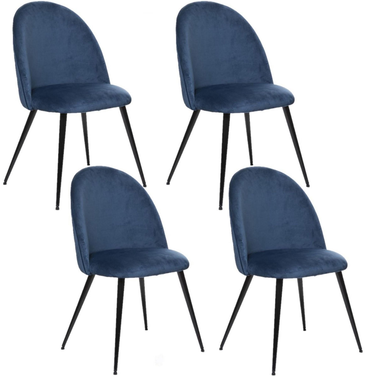 TOILINUX Lot de 4 Chaises Slano