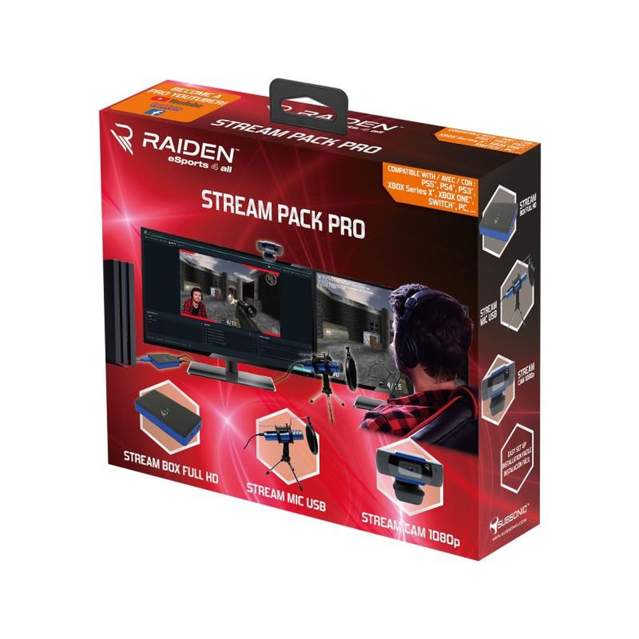 Voir la diapositive 4 : Subsonic Pack d'accessoires pour youtubers compatible ps5 - xbox serie x - switch - ps4
