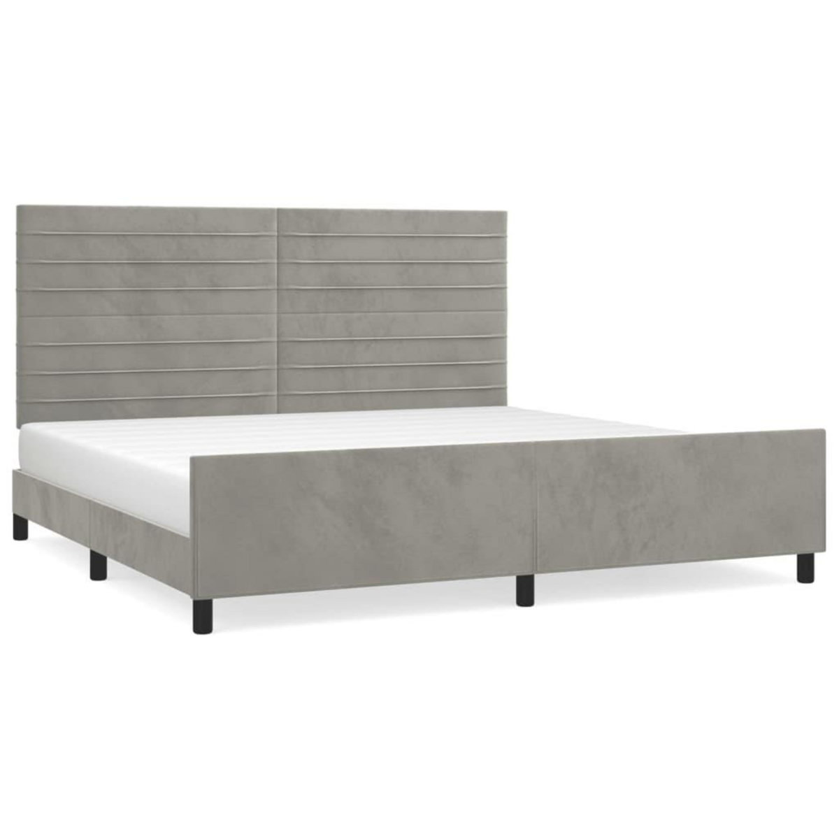 VIDAXL Cadre de lit sans matelas gris clair 200x200 cm velours
