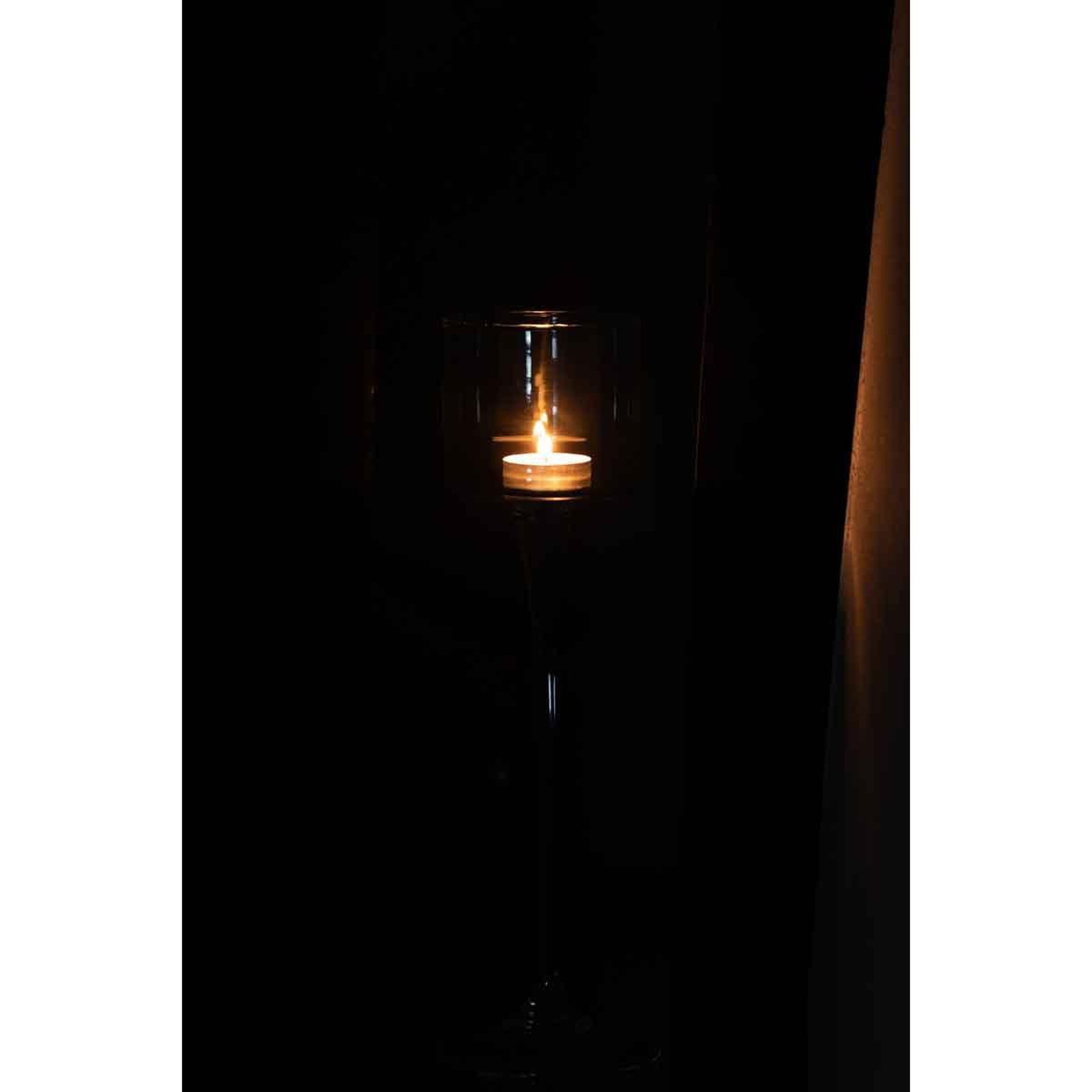 Voir la diapositive 3 : J-LINE Photophore sur pied  verre  33cm transparent