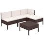 Voir la diapositive 2 : VIDAXL Salon de jardin 5 pcs avec coussins resine tressee marron