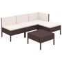 Voir la diapositive 2 : VIDAXL Salon de jardin 5 pcs avec coussins resine tressee marron
