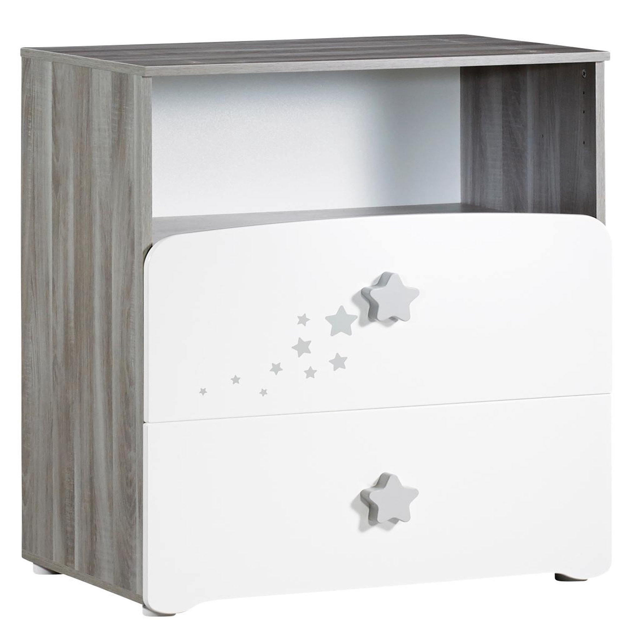 Voir la diapositive 2 : BABY PRICE Commode à langer 2 tiroirs + 1 grande niche NEW NAO