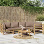 Voir la diapositive 1 : VIDAXL Salon de jardin 6 pcs avec coussins taupe bambou