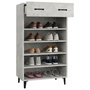 Voir la diapositive 4 : VIDAXL Armoire a chaussures Gris beton 60x35x105 cm Bois d'ingenierie