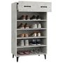 Voir la diapositive 4 : VIDAXL Armoire a chaussures Gris beton 60x35x105 cm Bois d'ingenierie