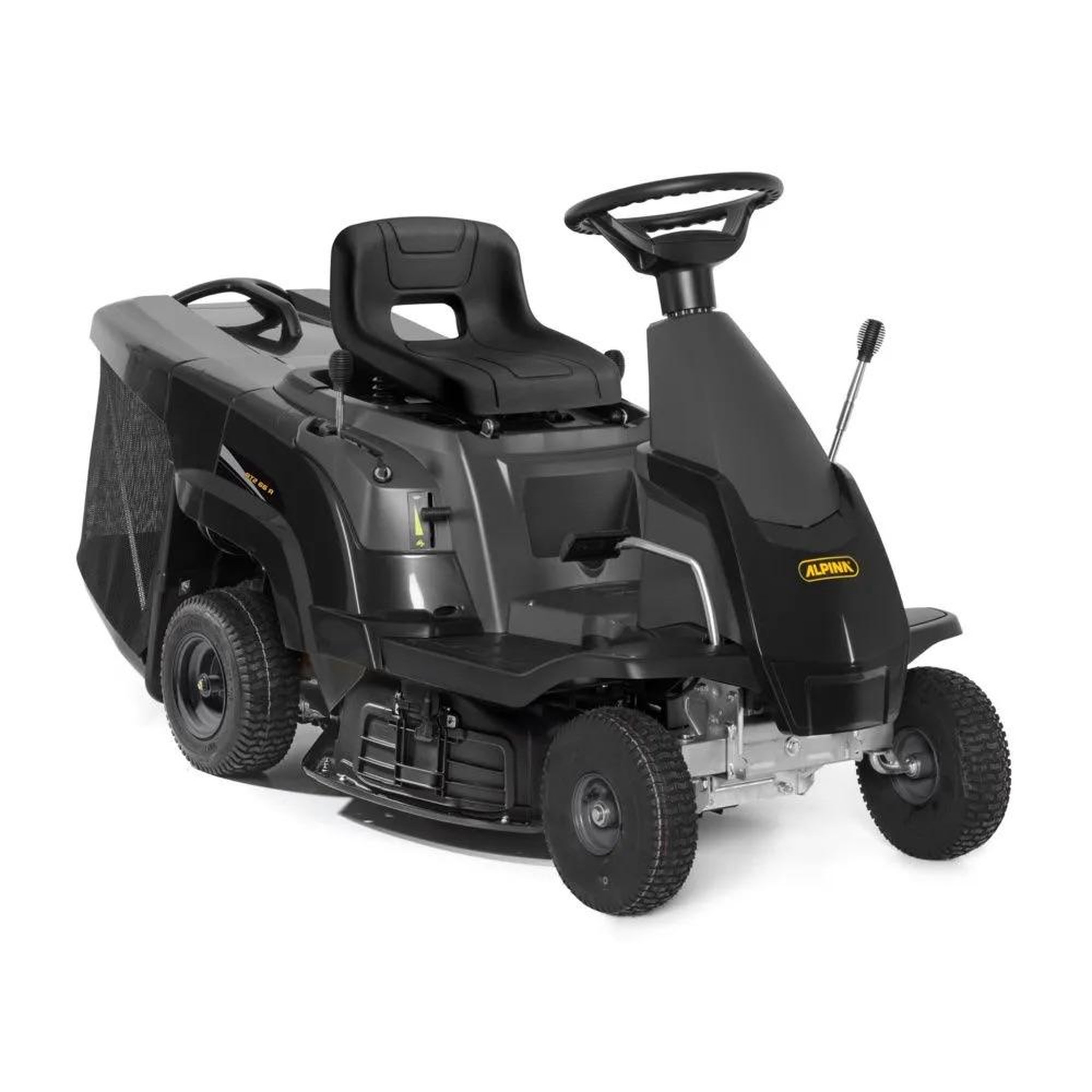 Alpina Tondeuse autoportée thermique de 224 cm³ - AT2 66 QA - 1500 m² - siège soutien lombaire - largeur coupe 66 cm - mulching inclus - noire