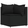 Voir la diapositive 4 : VIDAXL Salon de jardin 4 pcs avec coussins Noir Resine tressee