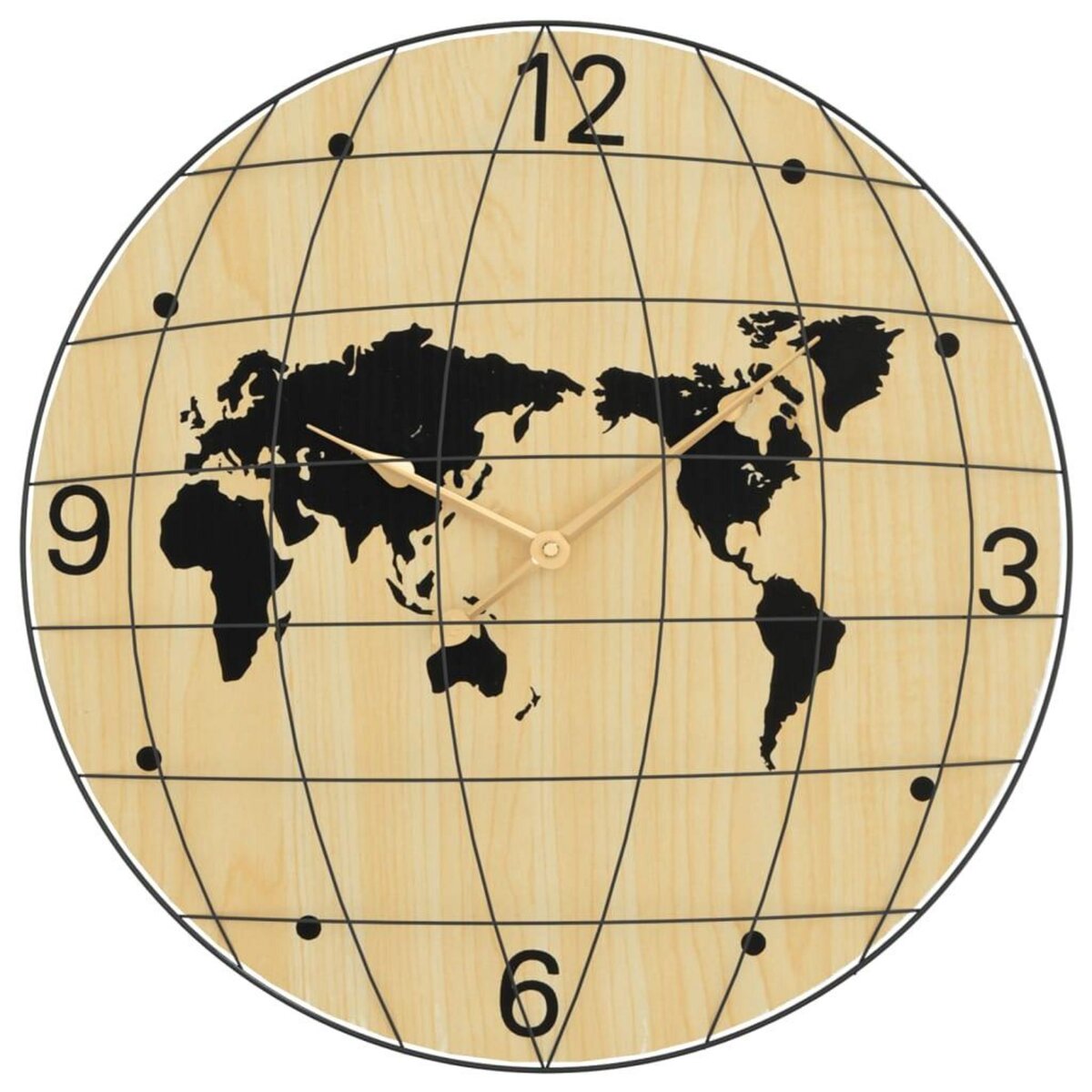 VIDAXL Horloge murale jaune et noir Ø50 cm bois d'ingenierie