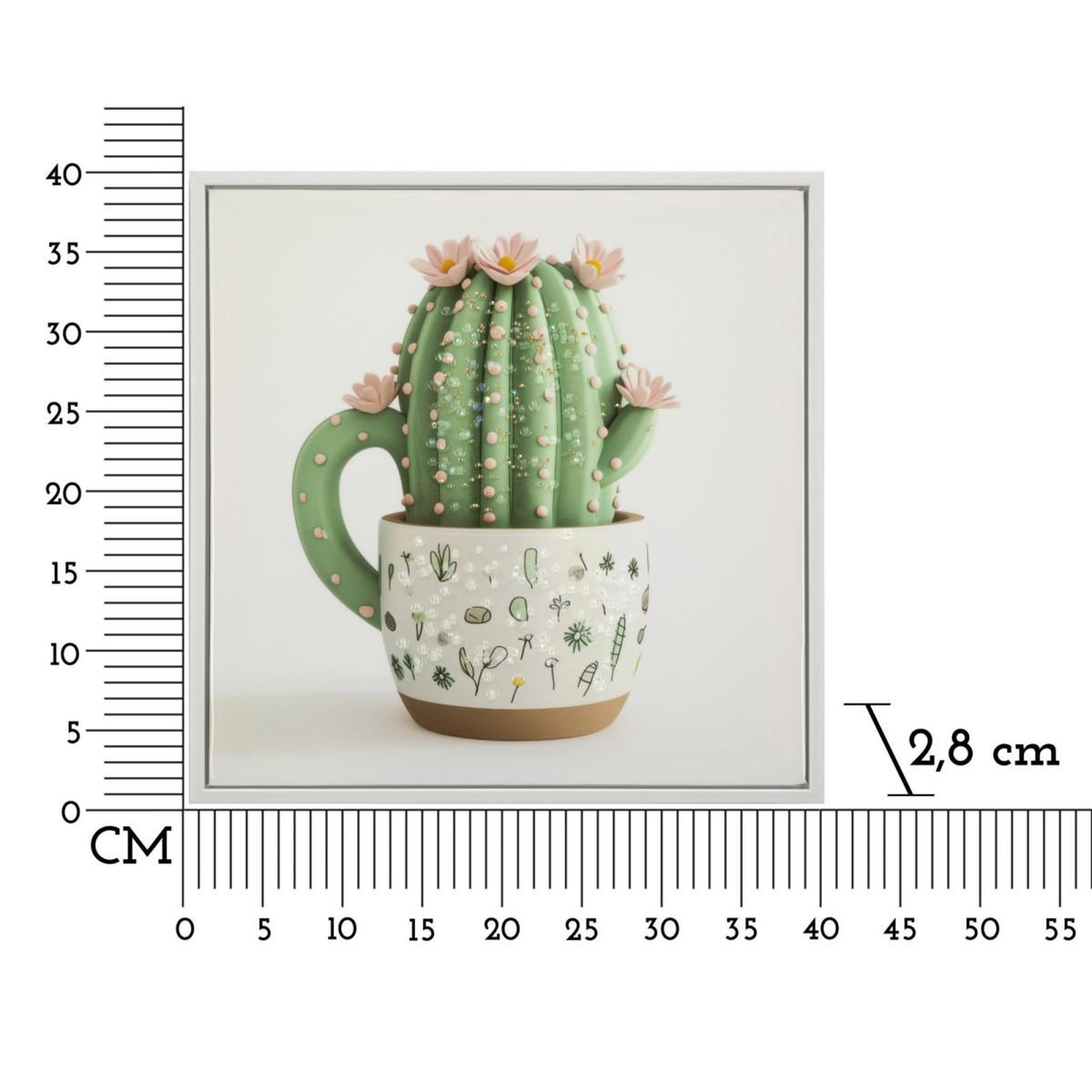 Voir la diapositive 6 : Paris Prix Tableau imprimé  cactus ii  40x40cm multicolore