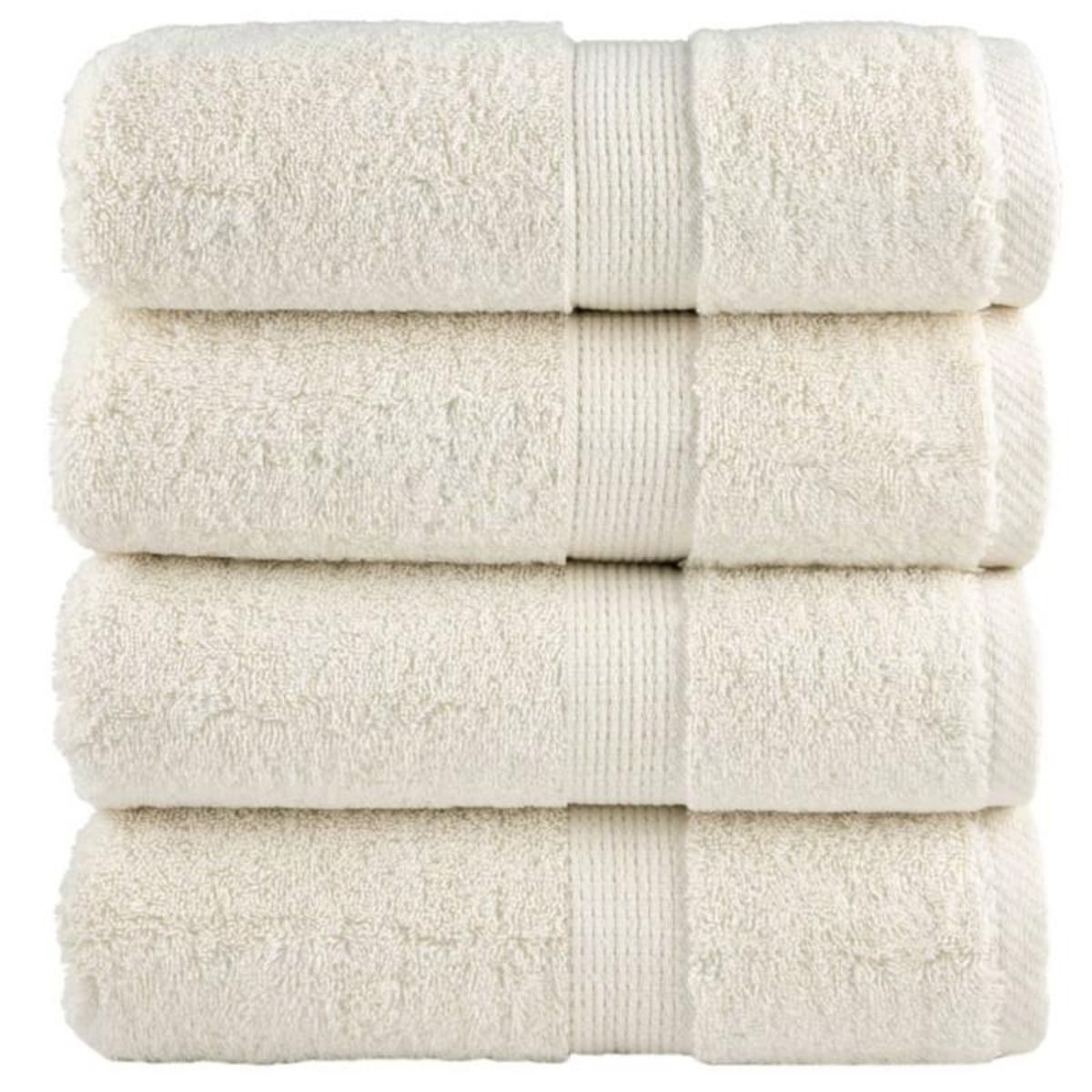 VIDAXL Serviettes de visage de qualité supérieure SOLUND 4 pcs crème