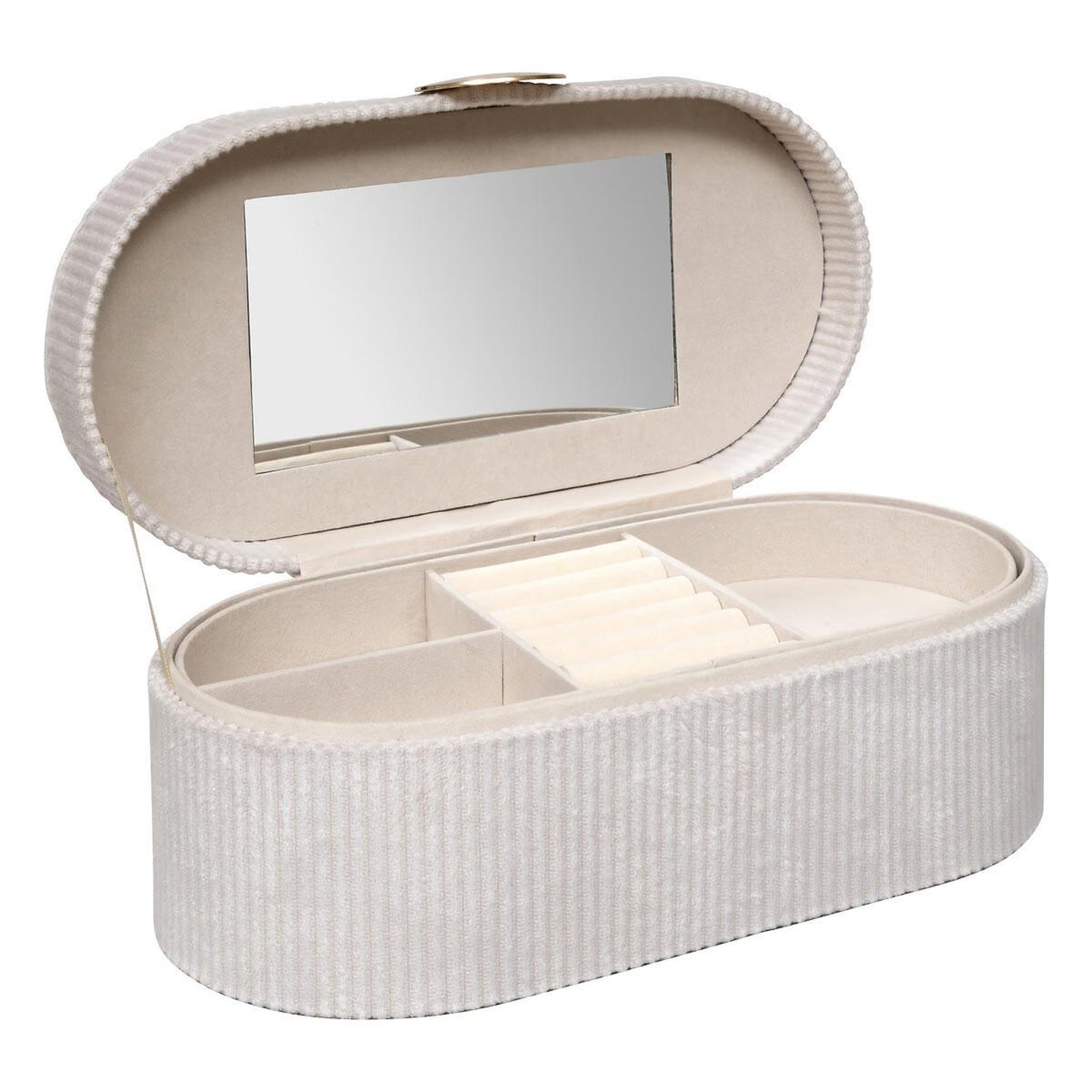 Voir la diapositive 2 : ATMOSPHERA Boîte à bijoux en velours  enya  25cm beige