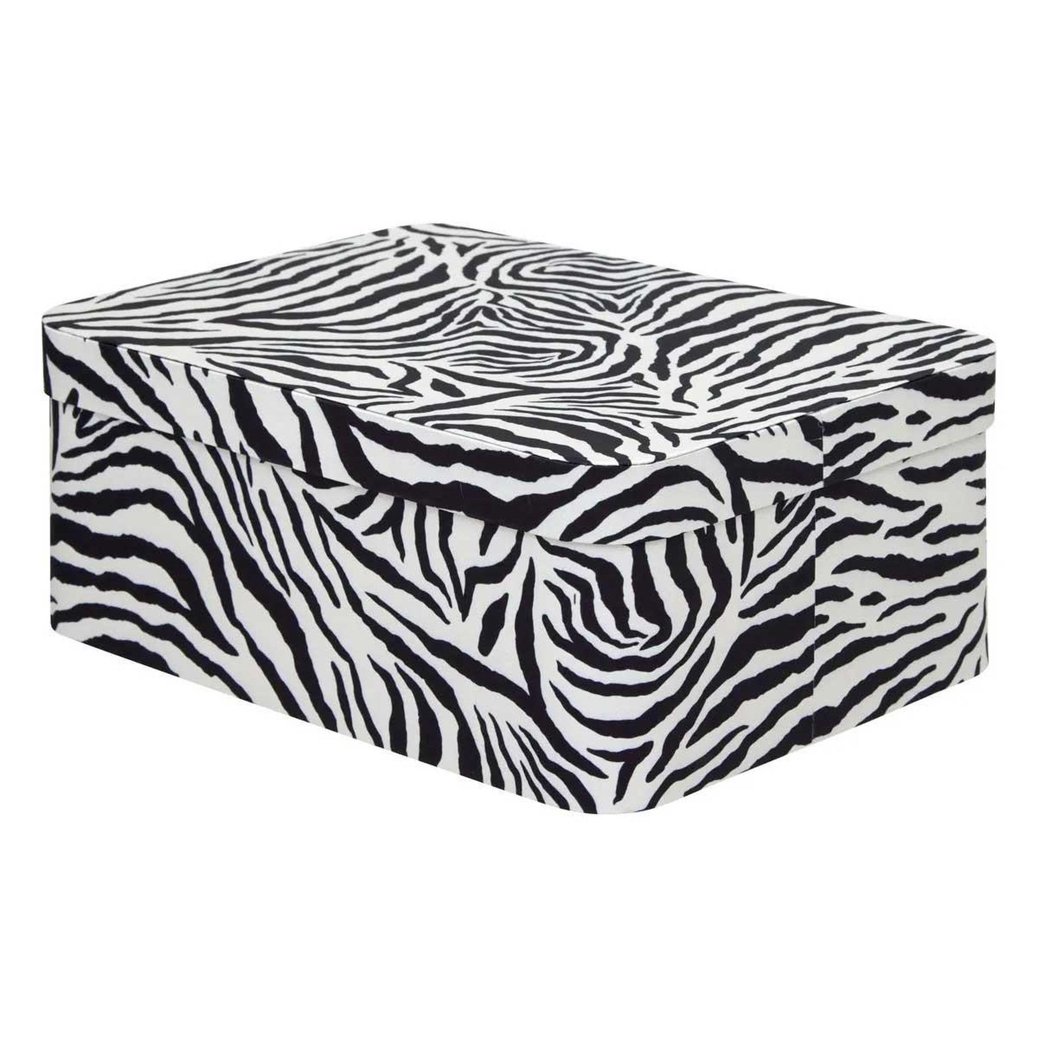 Voir la diapositive 3 : FIVE Lot de 4 boîtes déco zébra  polybox  39cm beige