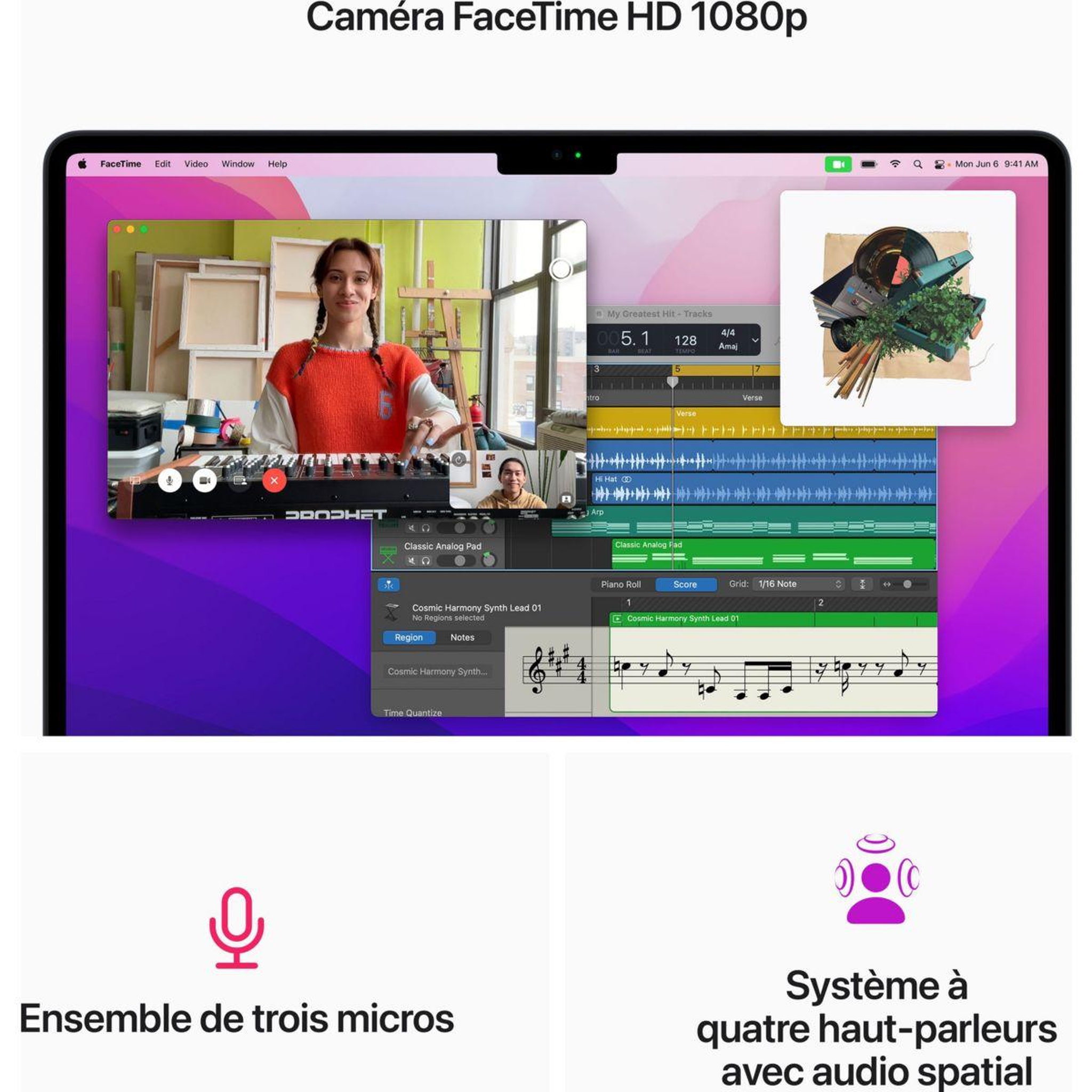 Voir la diapositive 5 : APPLE Ordinateur Apple Air 13' M2 8Go RAM 256Go SSD Minuit
