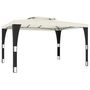 Voir la diapositive 2 : VIDAXL Tonnelle a double toit creme 3,98x2,98 m acier