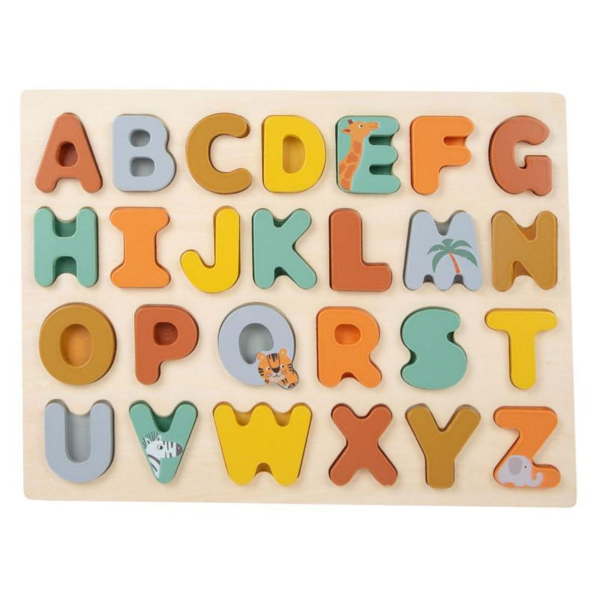SMALL FOOT Small Foot - Wooden Alphabet Puzzle Safari 11703