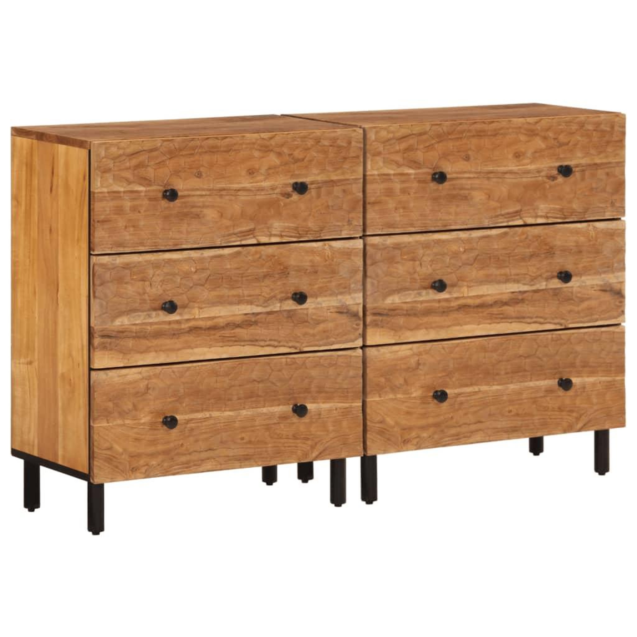 Voir la diapositive 2 : VIDAXL Armoires laterales 2 pcs 60x33x75 cm bois massif d'acacia
