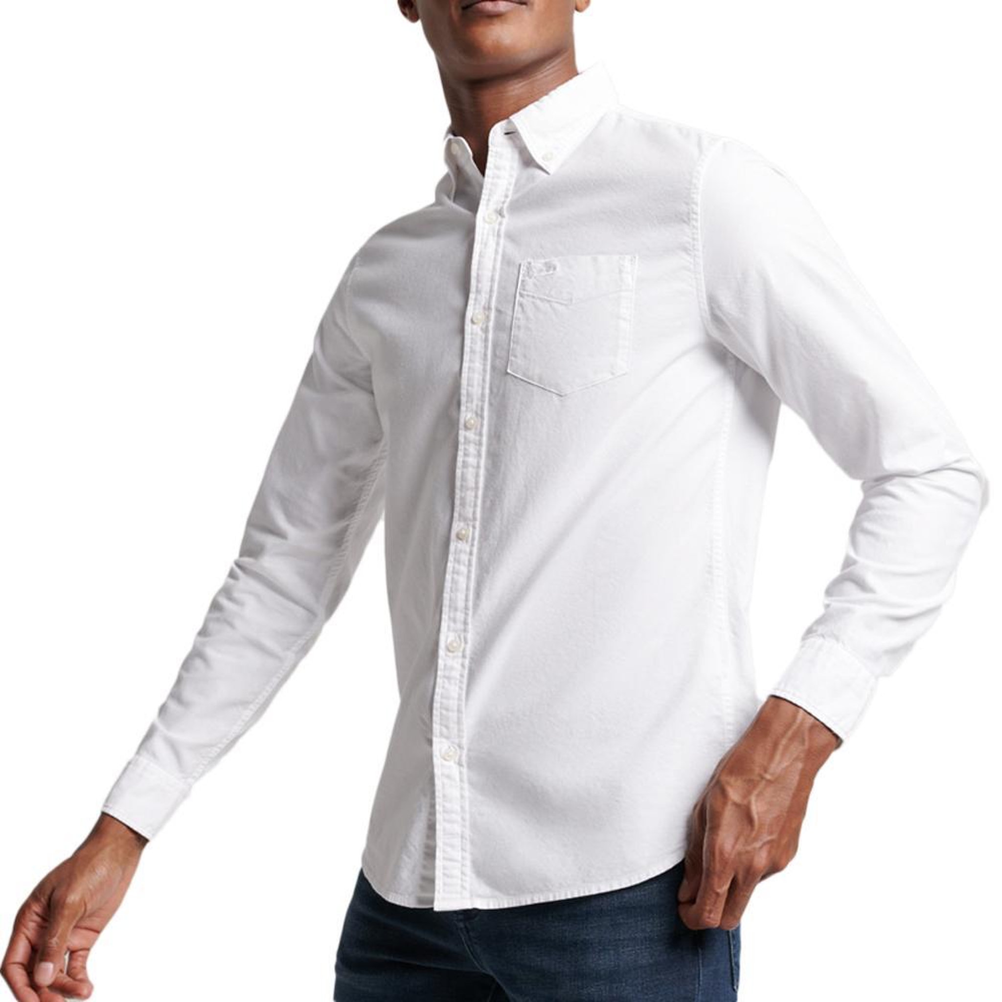 SUPERDRY Chemise Blanche Homme Superdry Vintage Washed. Coloris disponibles : Blanc