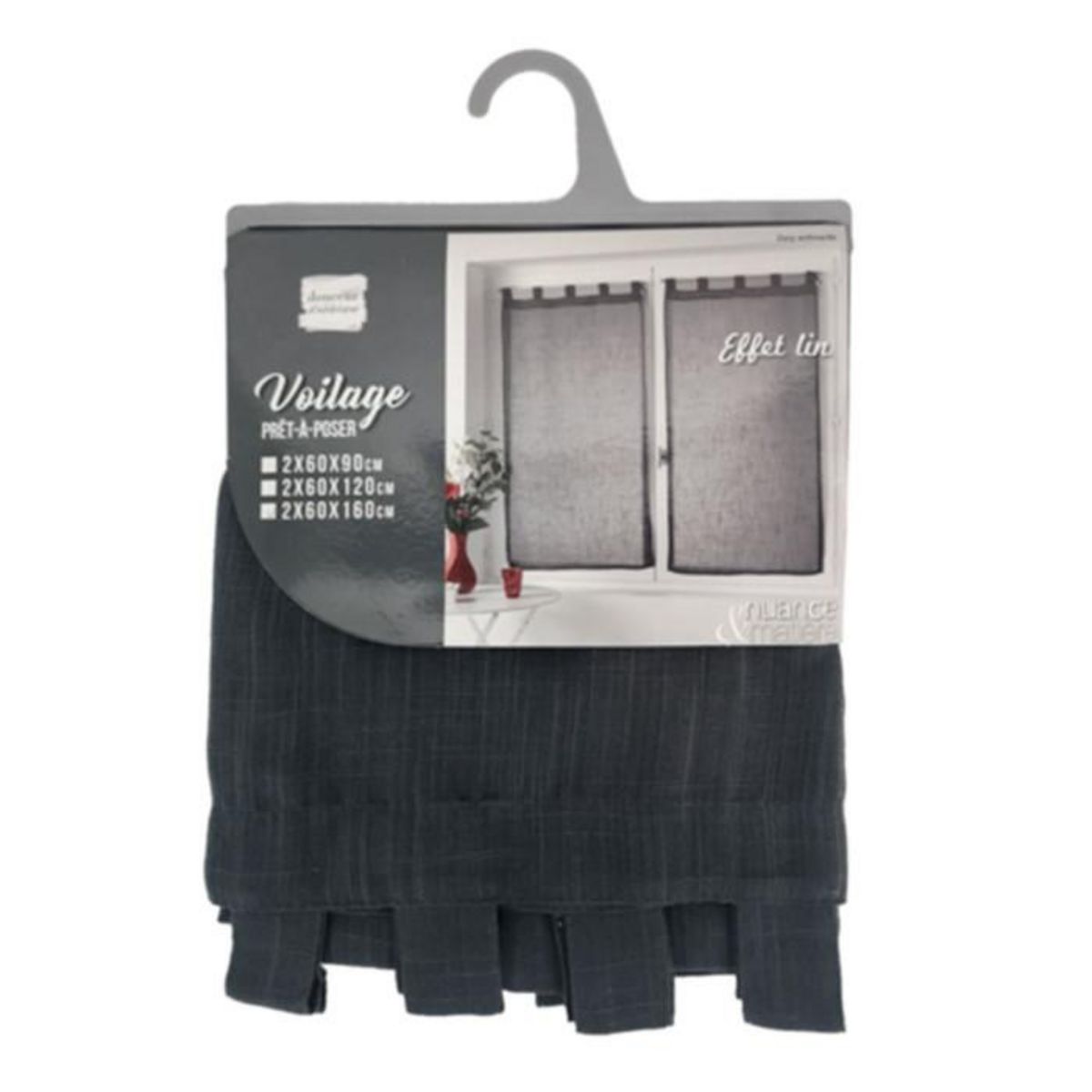 Paris Prix Paire de Voilages  Zazy  60x160cm Anthracite