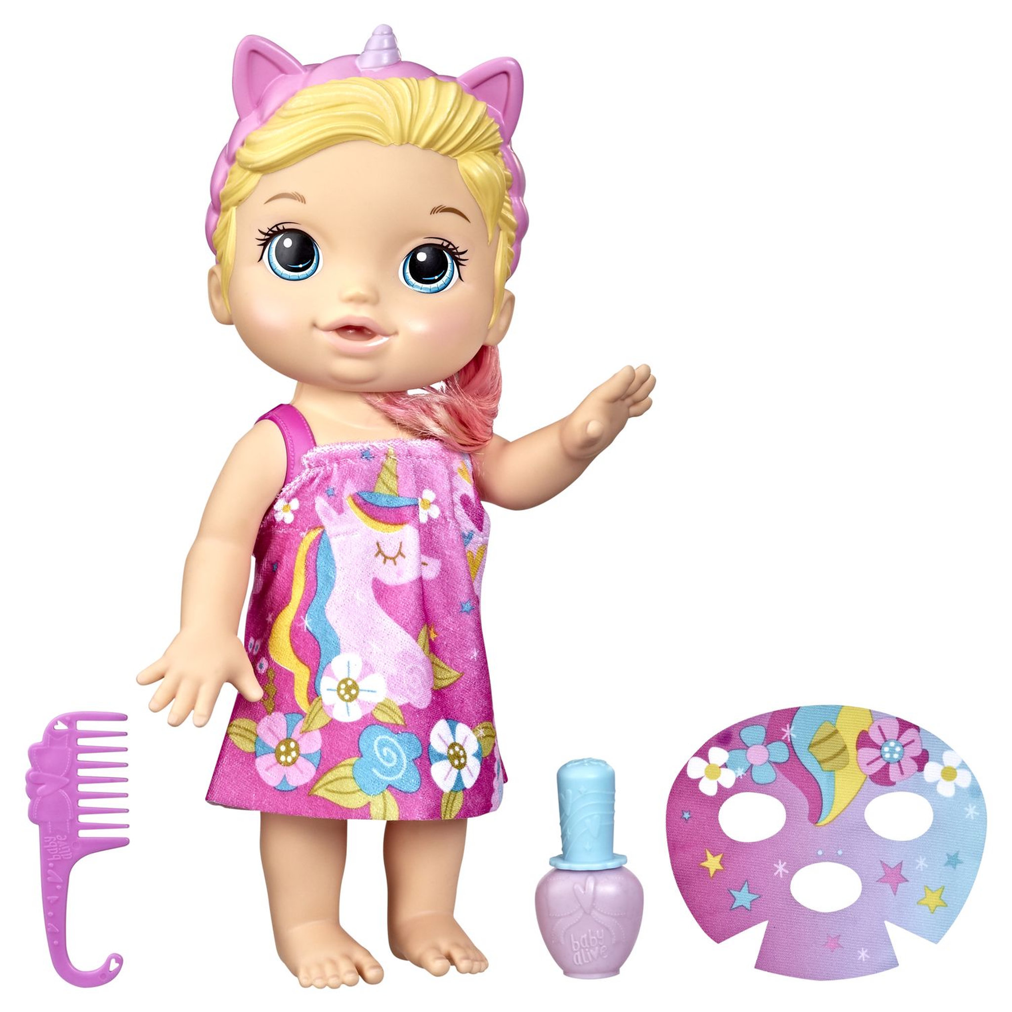 Voir la diapositive 1 : HASBRO Bébé Alive cheveux blond Licorne 