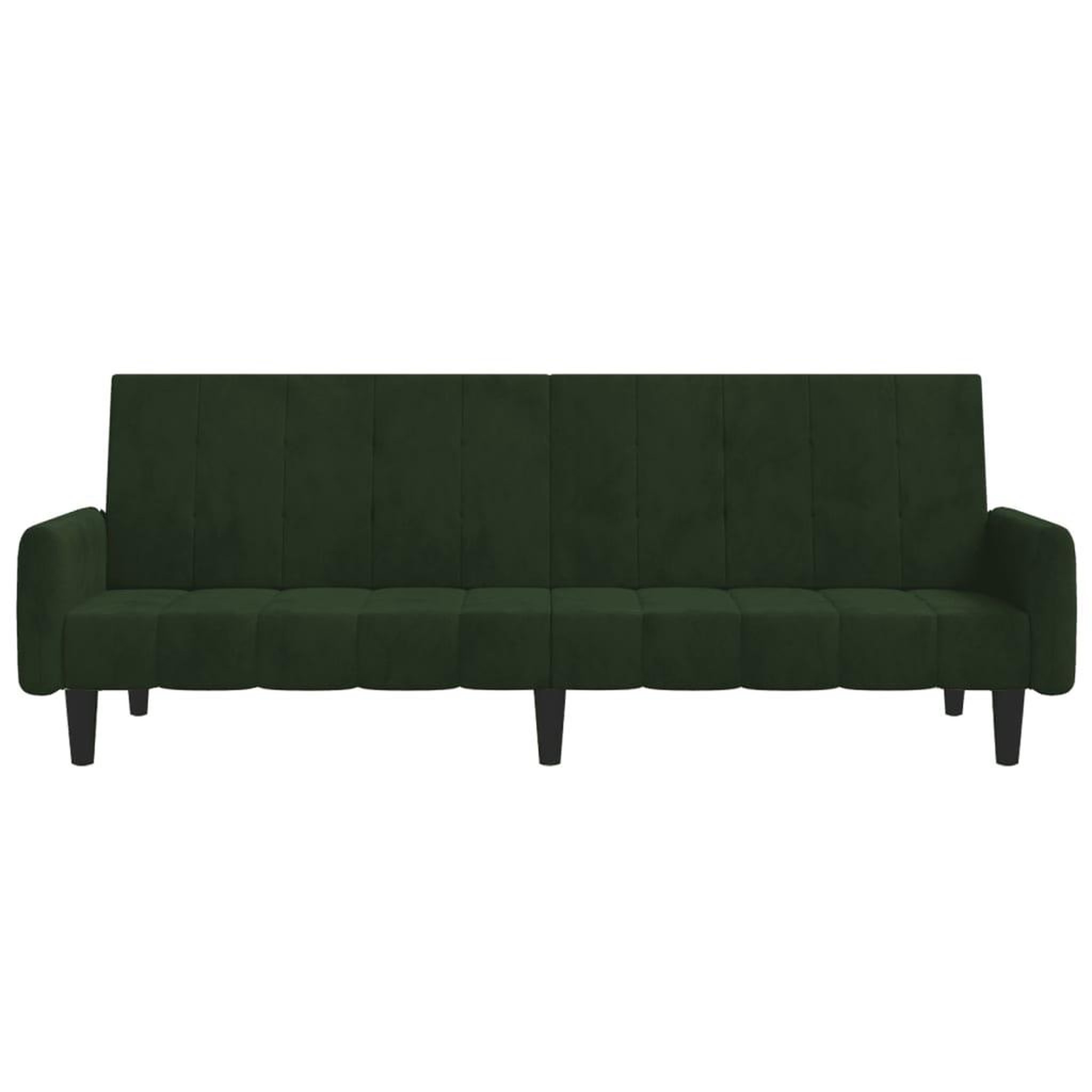 Voir la diapositive 4 : VIDAXL Canape-lit a 2 places vert fonce velours