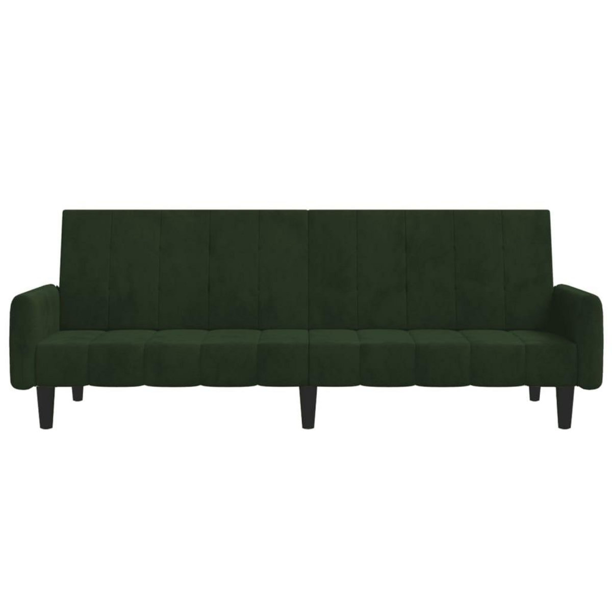 VIDAXL Canape-lit a 2 places vert fonce velours