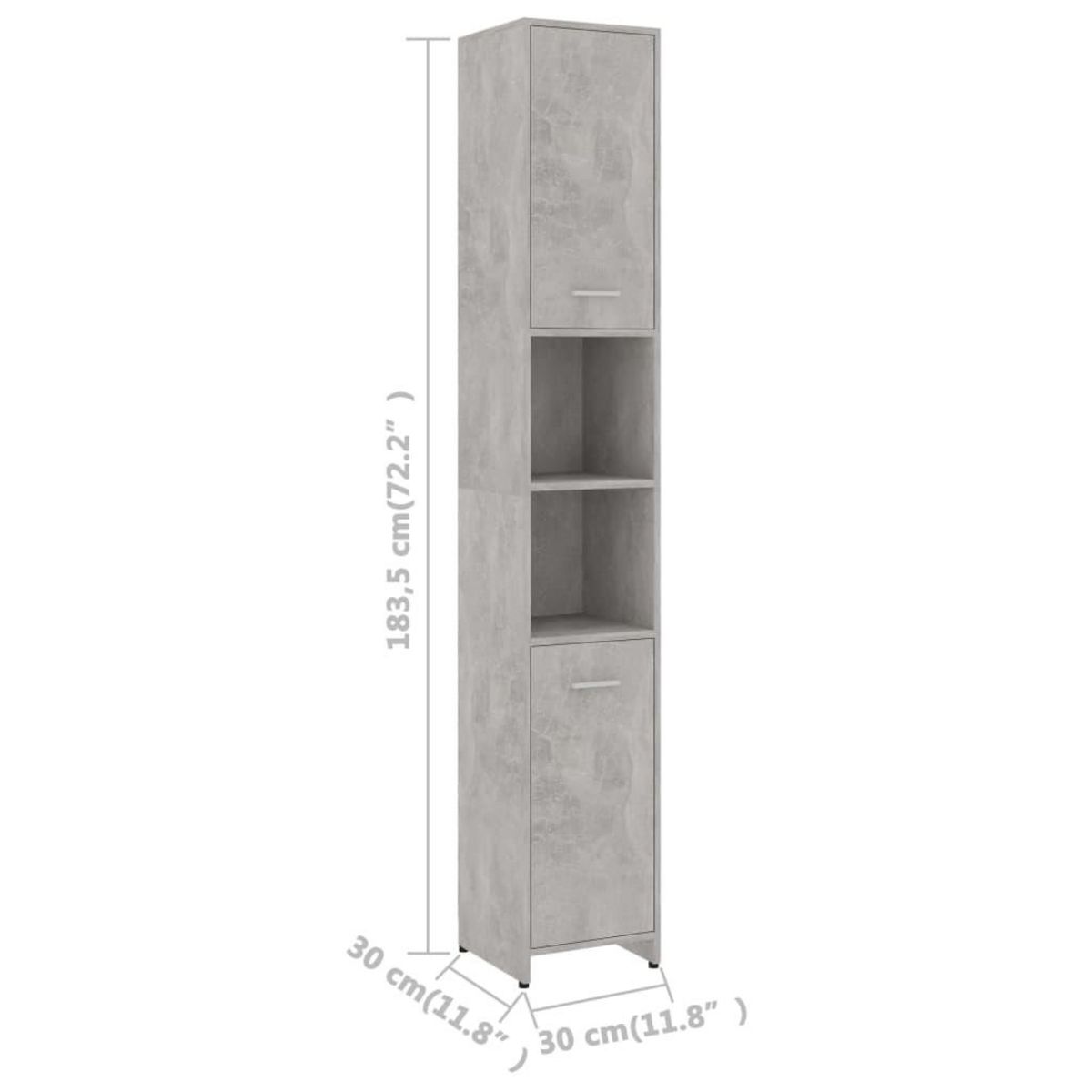 VIDAXL Armoire de salle de bain Gris beton Bois d'ingenierie