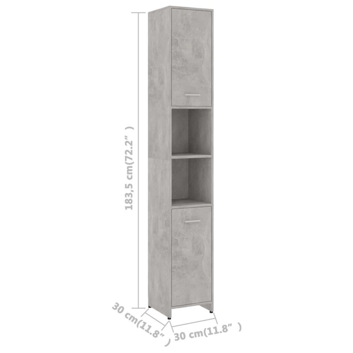 VIDAXL Armoire de salle de bain Gris beton Bois d'ingenierie