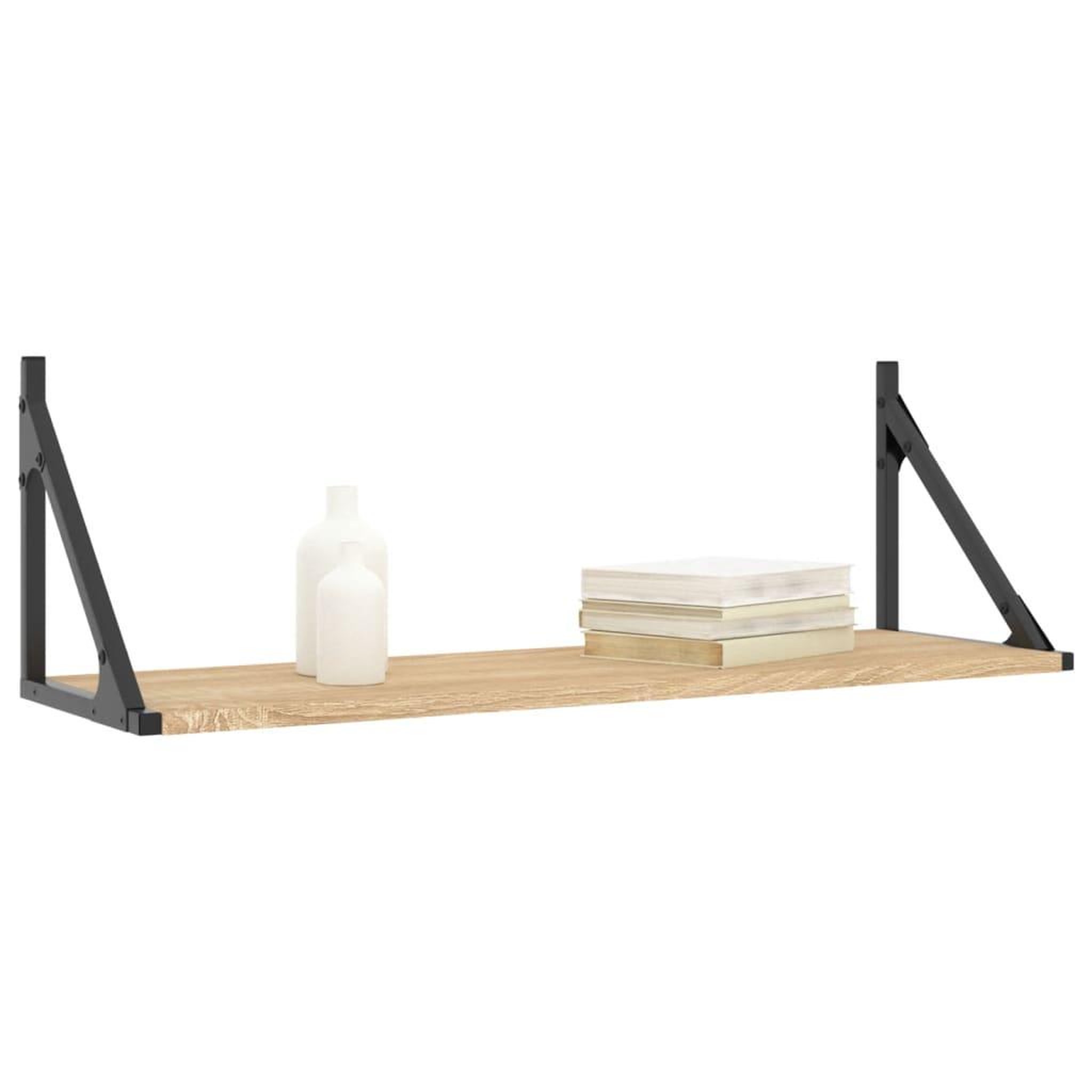 Voir la diapositive 3 : VIDAXL Etageres murales 2 pcs chene sonoma 80x25x25,5 cm