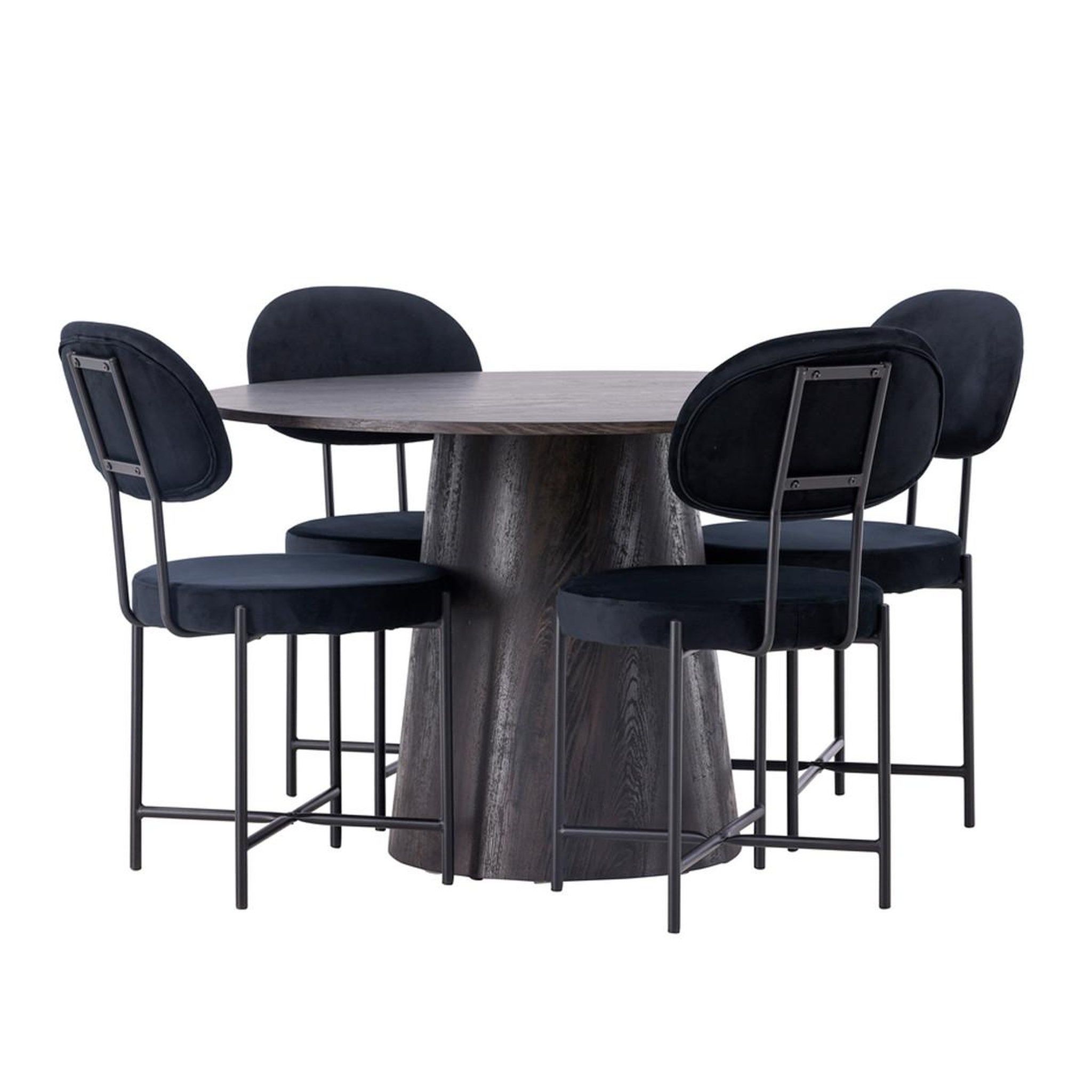 Paris Prix Ensemble table à manger & 4 chaises  lanzo & stella  120cm noir & moka