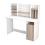 Voir la diapositive 2 : Bureau droit 1 caisson + surmeuble L134,8 cm FLEUR