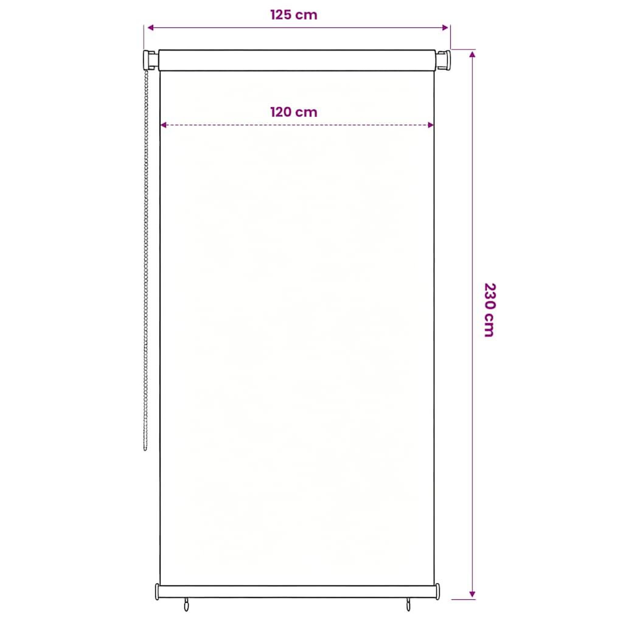 Voir la diapositive 6 : VIDAXL Store roulant d'exterieur 125 (l) x 230 (h) cm noir