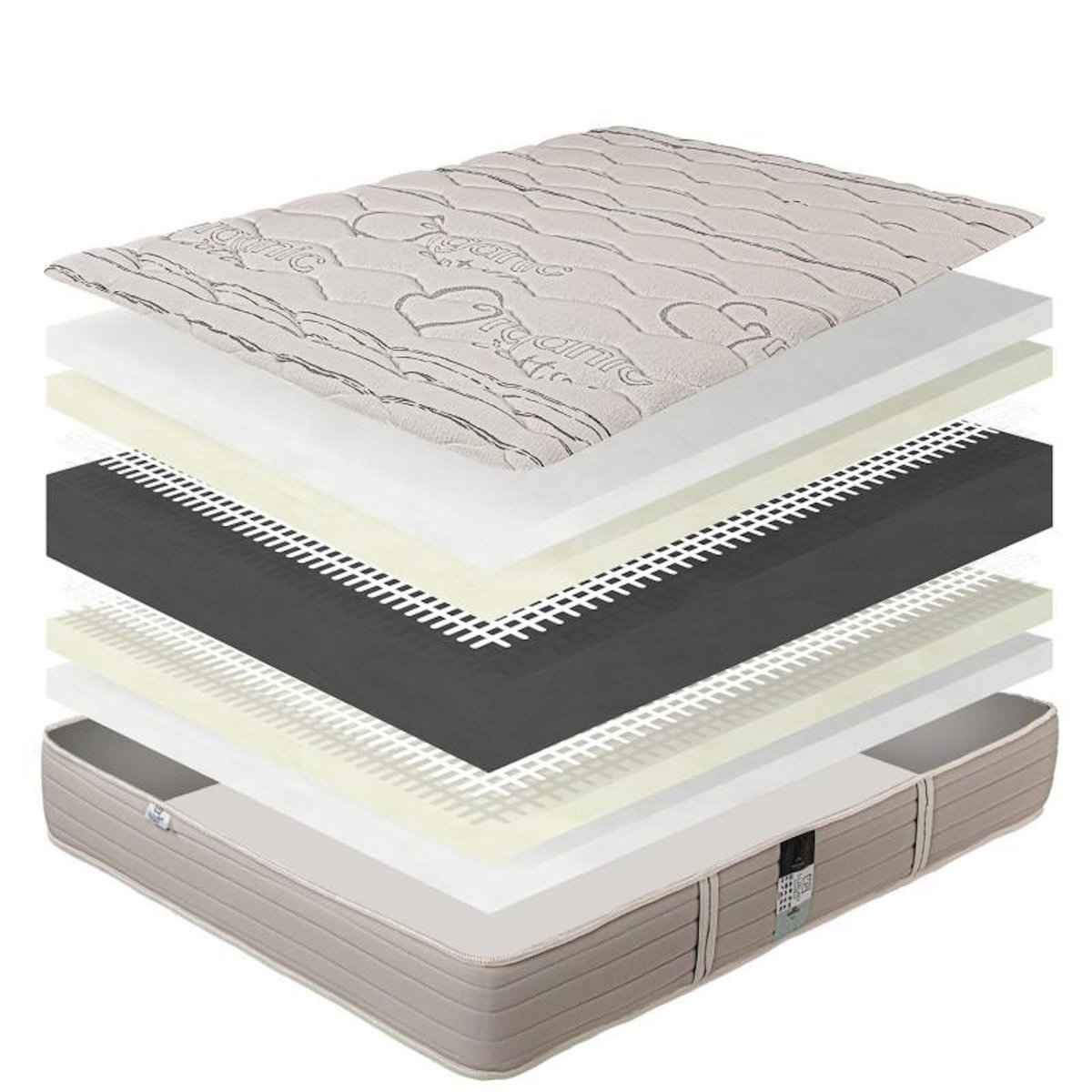 LUXURY LITERIE Ensemble literie mousse, Organic Cotton Ferme, Beige