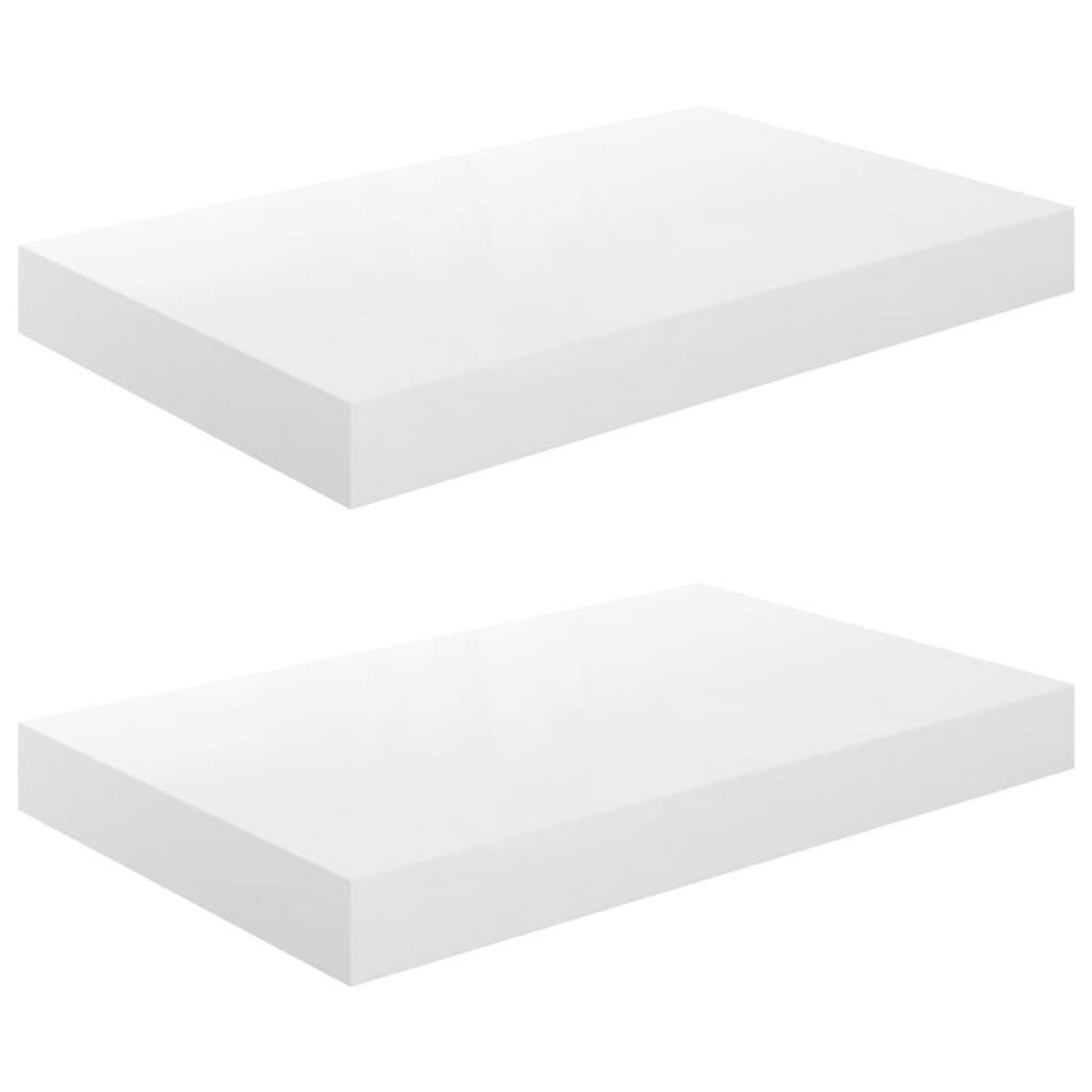 VIDAXL Etagere murale flottante 2 pcs Blanc brillant 40x23x3,8 cm MDF