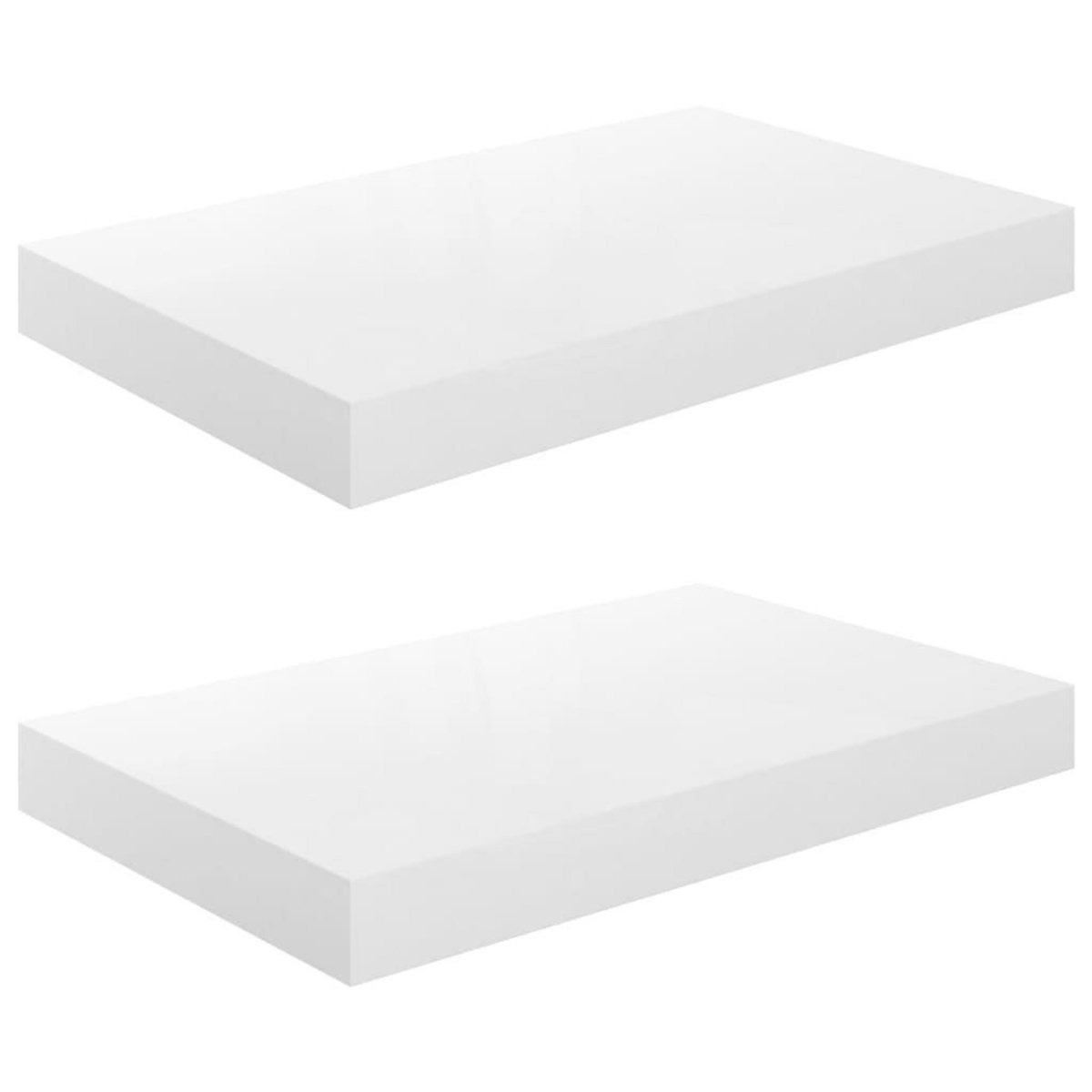 VIDAXL Etagere murale flottante 2 pcs Blanc brillant 40x23x3,8 cm MDF
