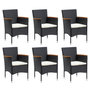 Voir la diapositive 3 : VIDAXL Ensemble a manger de jardin coussins 7pcs Resine tressee Noir