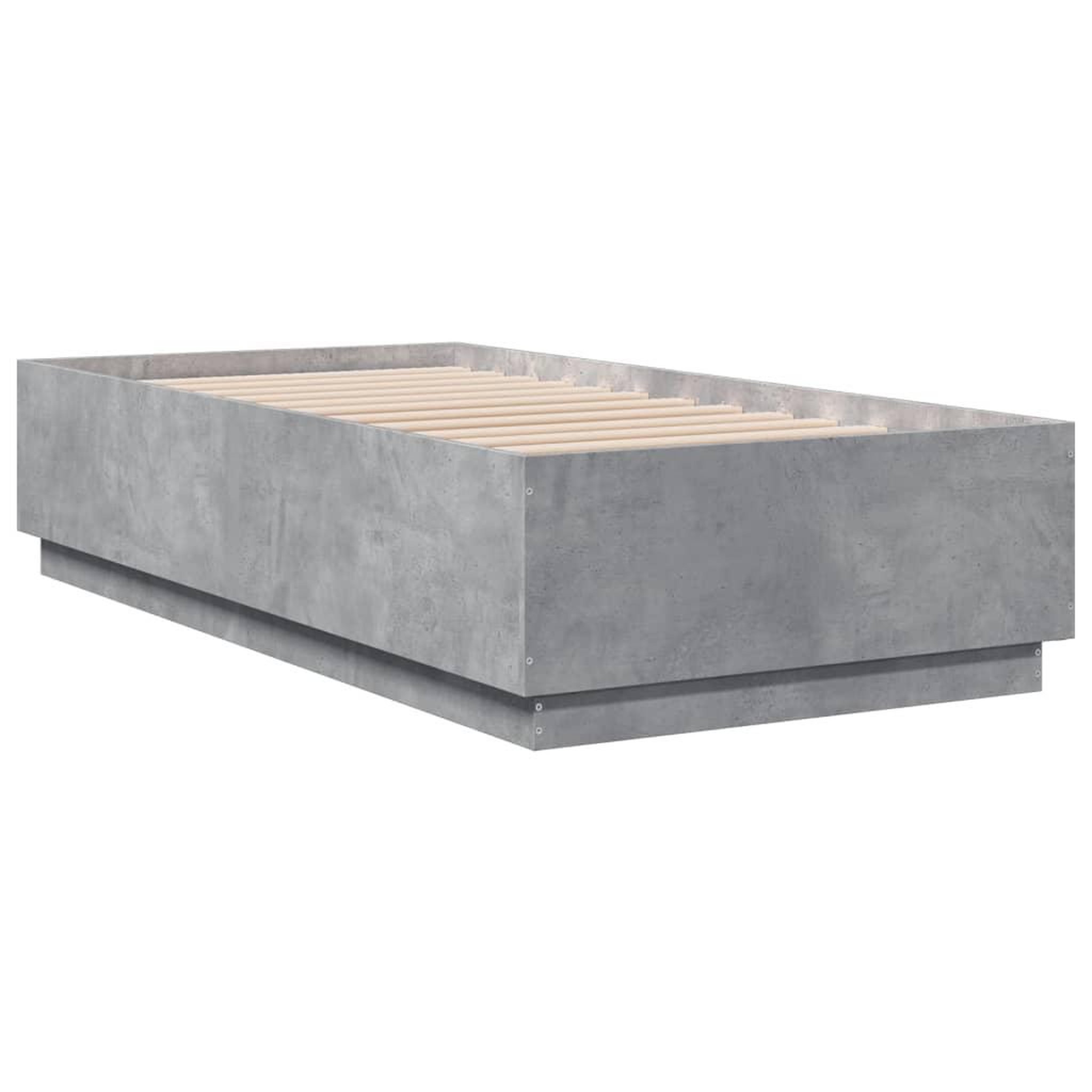 Voir la diapositive 3 : VIDAXL Cadre de lit avec LED sans matelas gris beton 90x190 cm