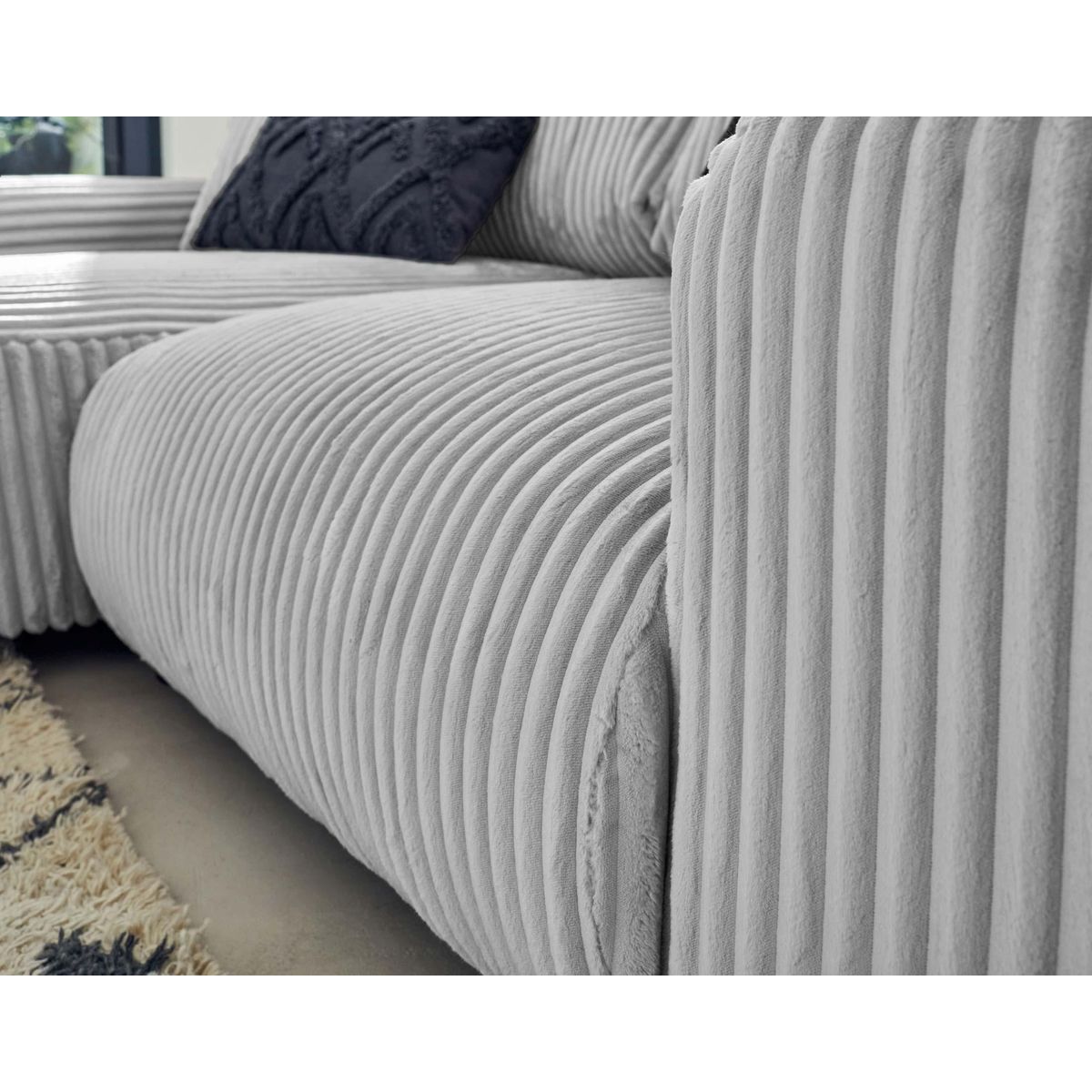 LISA DESIGN Garance - canapé d'angle réversible - 4 places - en velours côtelé grosses côtes