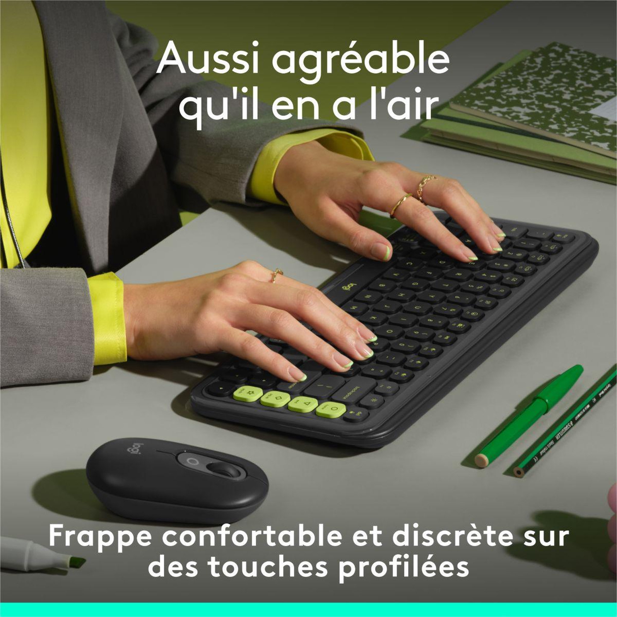 Voir la diapositive 3 : Logitech Clavier sans fil Pop Icon Graphite