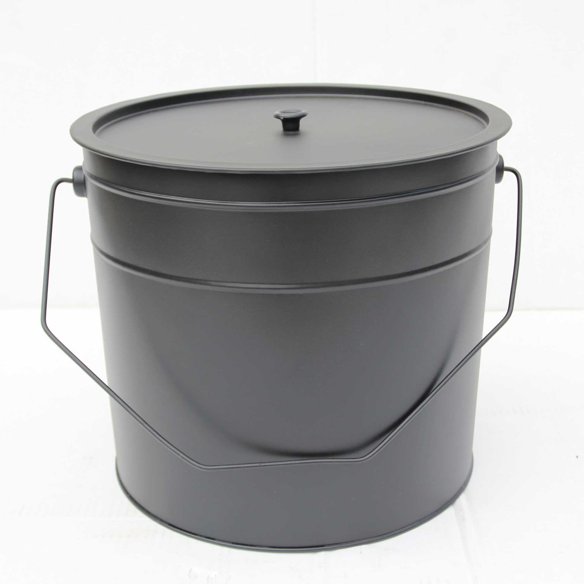WERKAPRO Seau à cendre noir avec couvercle en métal - 25 litres