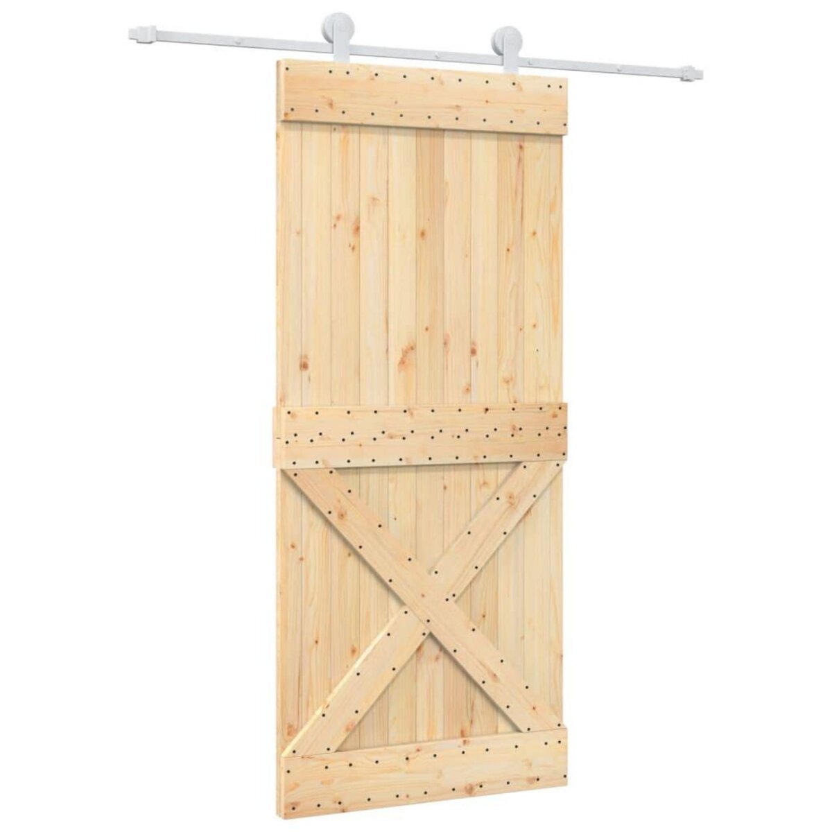 VIDAXL Porte coulissante et kit de quincaillerie 90x210 cm pin massif