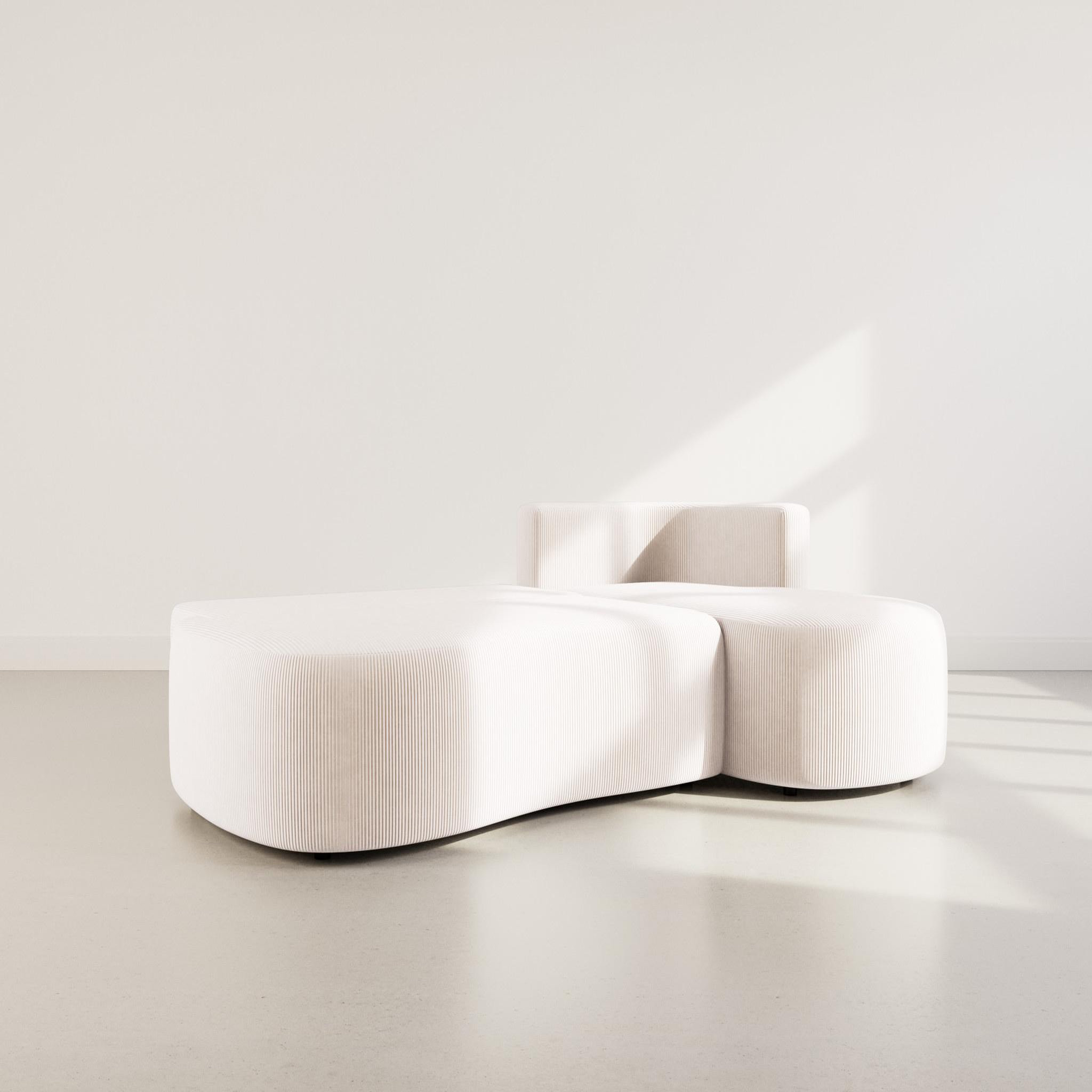 Voir la diapositive 2 : BEST MOBILIER Mahina - canapé d'angle droit 4 places convertible avec coffre en velours côtelé