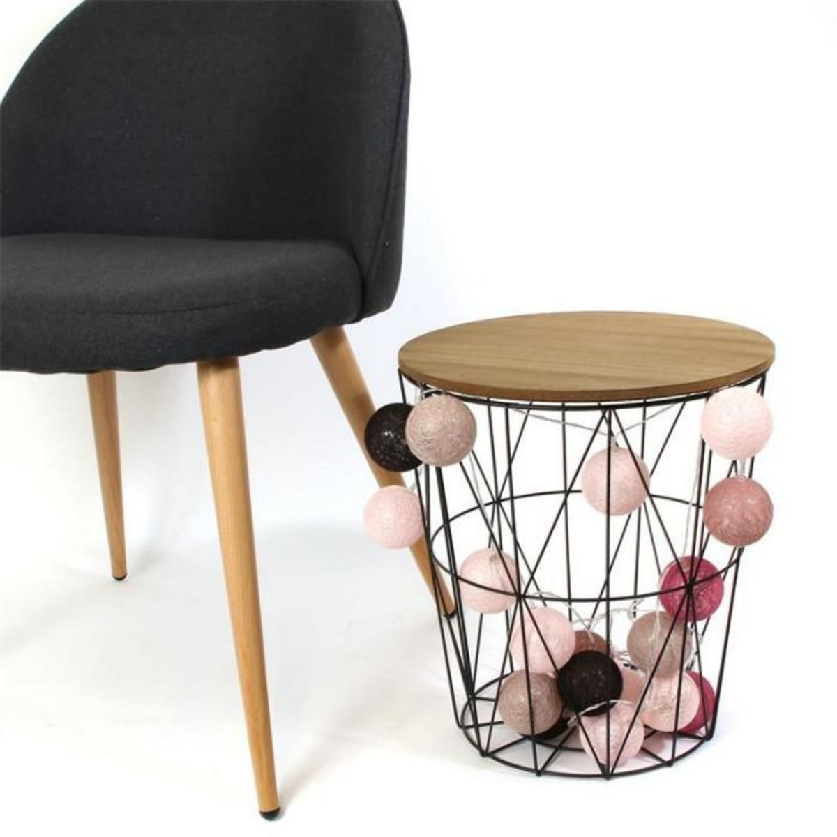 Paris Prix Guirlande Lumineuse à Led  10 Boules  175cm Taupe