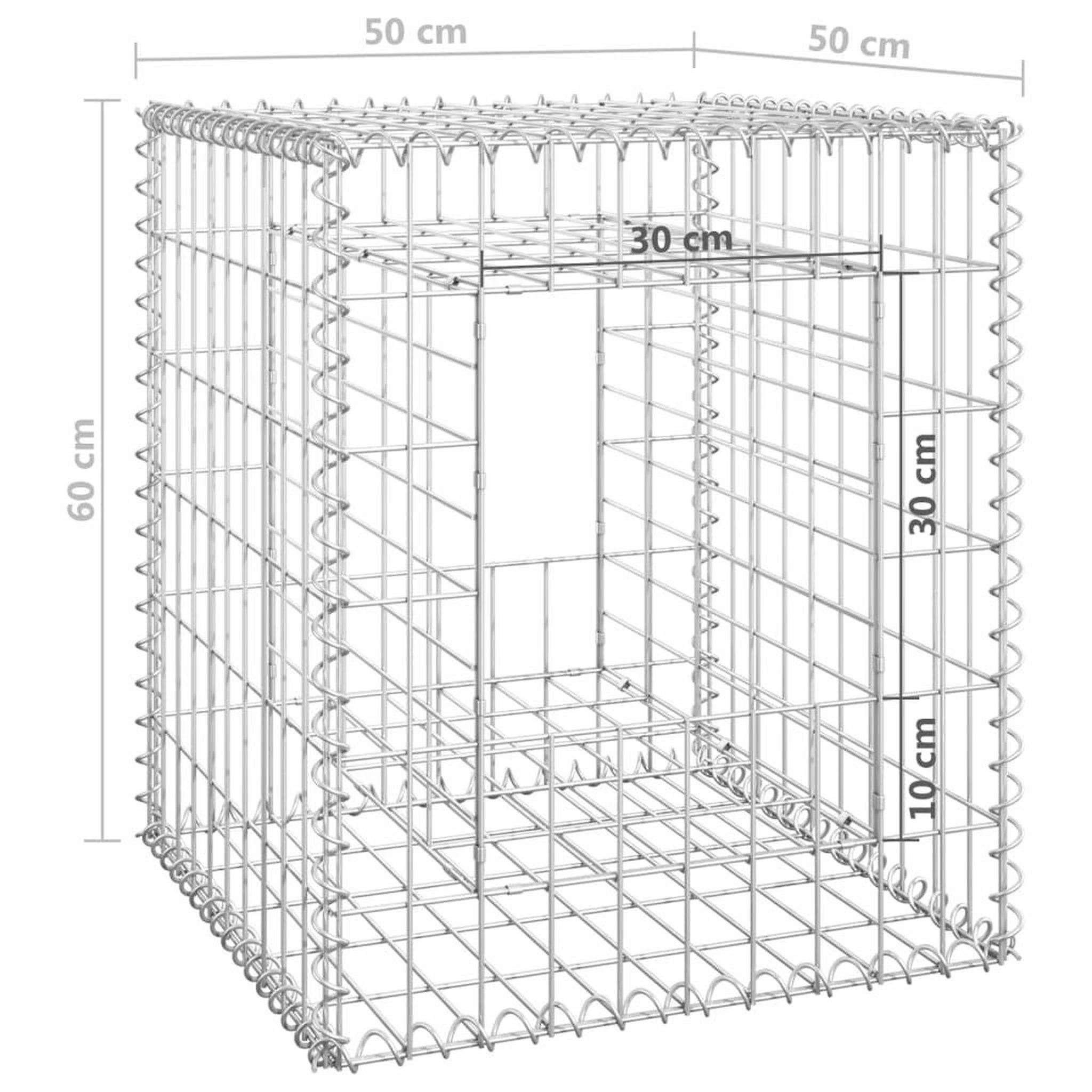 Voir la diapositive 6 : VIDAXL Poteaux a panier de gabion 2 pcs 50x50x60 cm Fer