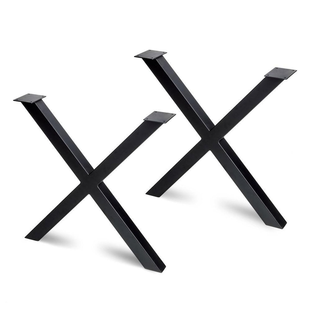 EMUCA SRL Jeux de pieds Cross pour table, 695 x 695 mm, Peint en noir