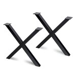 EMUCA SRL Jeux de pieds Cross pour table, 695 x 695 mm, Peint en noir