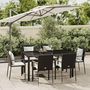 Voir la diapositive 1 : VIDAXL Ensemble a manger de jardin coussins 7pcs Noir Resine tressee