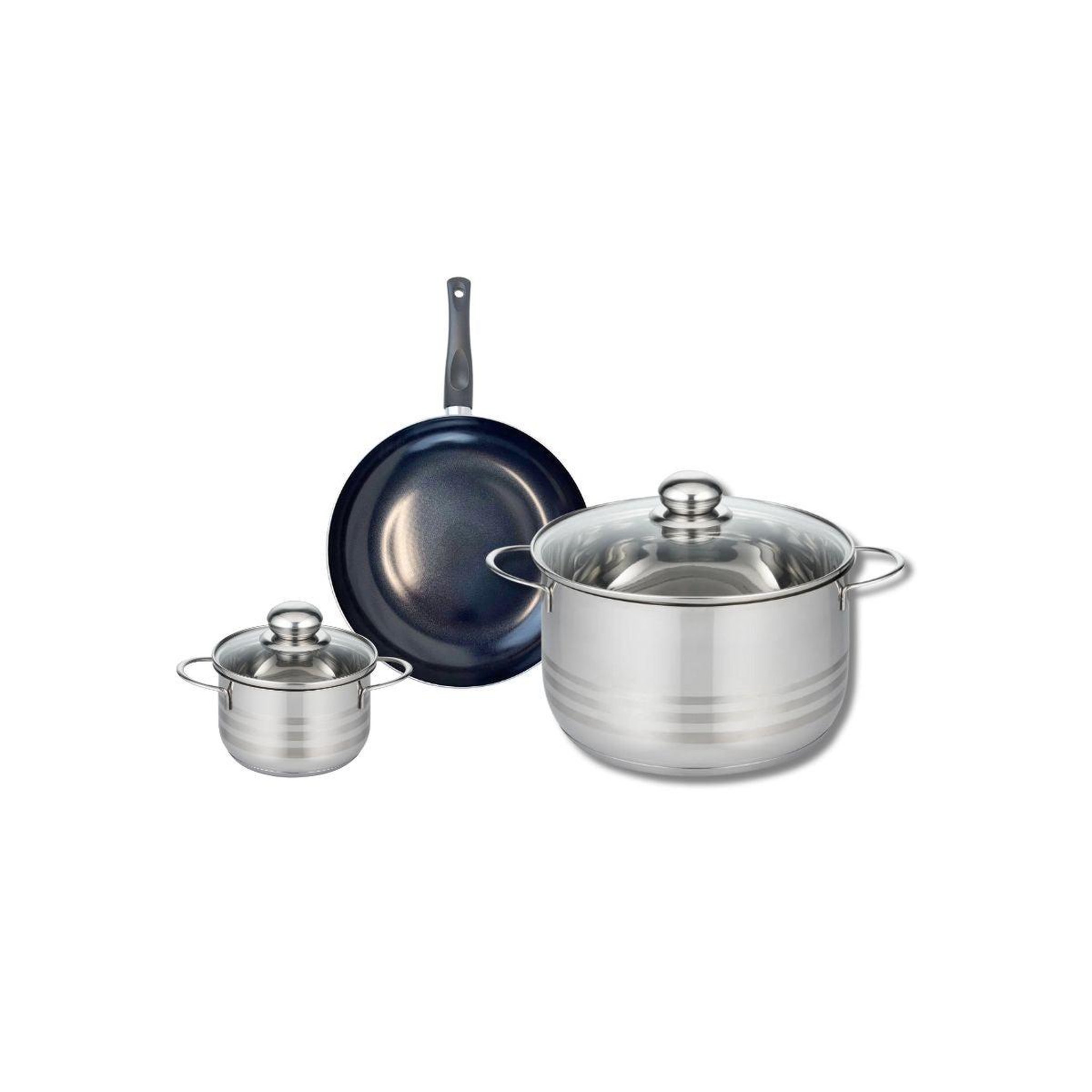ELO Ensemble de 1 poêle de cuisson 20 cm et 2 faitouts 12 et 24 cm elo prima brillant