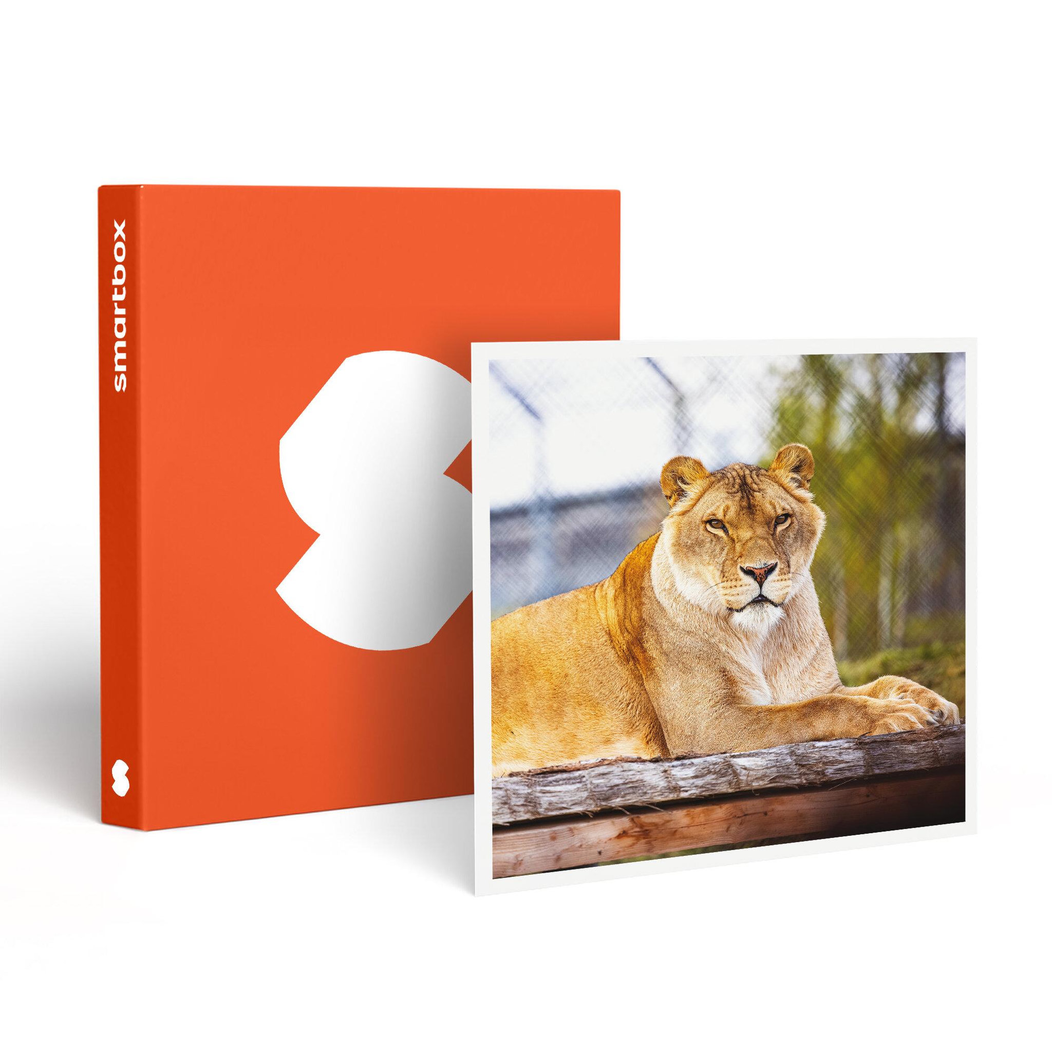 Smartbox 2 entrées adultes et 2 entrées enfants gratuites pour la tanière zoo refuge près de chartres - coffret cadeau multi-thèmes