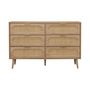 Voir la diapositive 5 : SWEEEK Commode. Eva. 6 tiroirs. décor bois. cannage arrondi L 120 x l 39 x H 79cm
